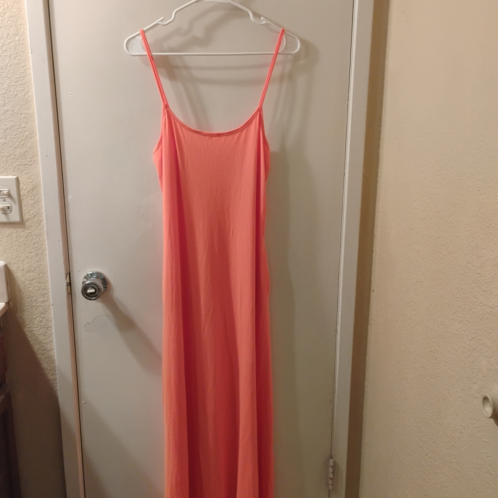 SHEIN Coral Spaghetti-Strap Maxi Slip Dress
